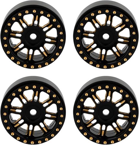 RZXYLRC 4 قطع 1.0 محور عجلات نحاسية لـ 1/24 محوري SCX24 90081 C10 AX24 1/18 TRX4m RC أجزاء ترقية السيارة الزاحفة (حافة A) in Saudi Arabia