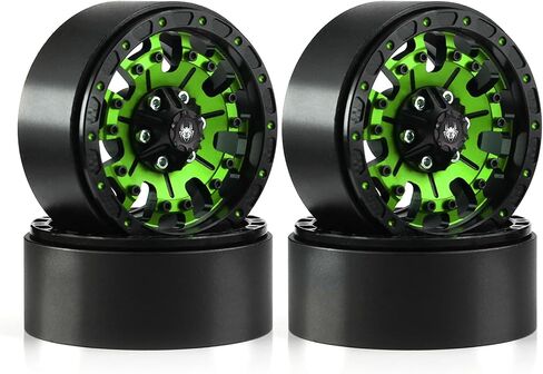 إطارات عجلات Chanmoo 1.9 RC Beadlock مع محور عجلات معدني 12 مم سداسي 1.9 بوصة لسيارة 1/10 RC الزاحفة SCX10 SCX10 II 90046 SCX10 III TRAXXAS TRX4 محوري Tamiya CC01 D90 AXI03007 1:10 RC إطارات 4 قطع (أخضر) in Kuwait
