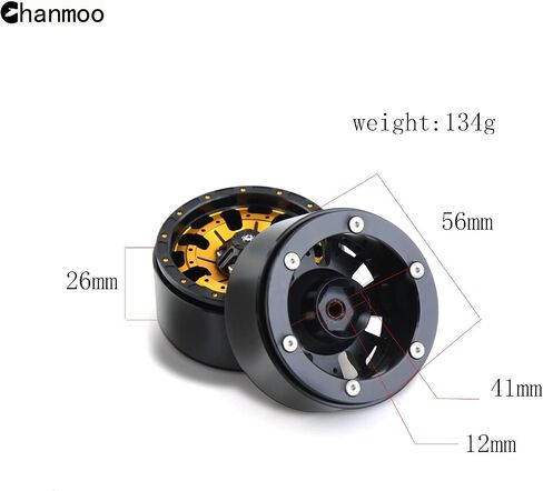 إطارات عجلات Chanmoo 1.9 RC Beadlock مع محور عجلات معدني 12 مم سداسي 1.9 بوصة لسيارة 1/10 RC الزاحفة SCX10 SCX10 II 90046 SCX10 III TRAXXAS TRX4 محوري Tamiya CC01 D90 AXI03007 1:10 RC إطارات 4 قطع (أخضر) in Kuwait