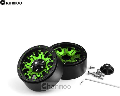 إطارات عجلات Chanmoo 1.9 RC Beadlock مع محور عجلات معدني 12 مم سداسي 1.9 بوصة لسيارة 1/10 RC الزاحفة SCX10 SCX10 II 90046 SCX10 III TRAXXAS TRX4 محوري Tamiya CC01 D90 AXI03007 1:10 RC إطارات 4 قطع (أخضر) in Kuwait