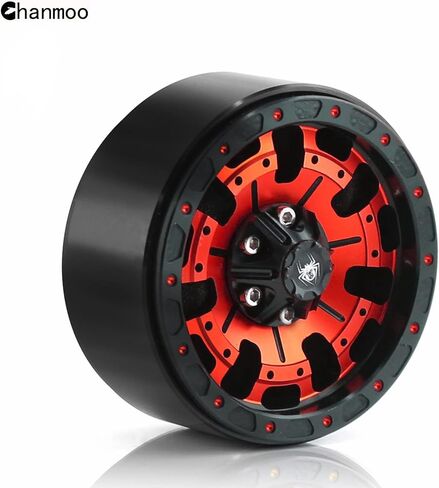 1.9 RC Beadlock Wheels Rims with 12mm Hex 1.9 Inch Metal Wheel Hub for 1/10 RC Crawler Car SCX10 SCX10 II 90046 SCX10 III TRAXXAS TRX4 Axial Tamiya CC01 D90 1.9 RC Crawler Tires 4PCS (Red) in Kuwait