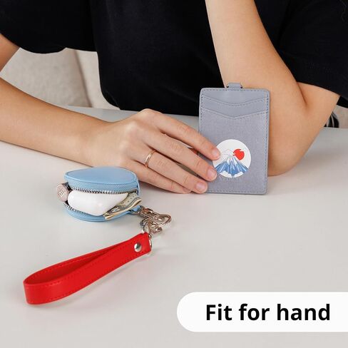 Vegalty Leather Keychain Wristlet Wallet for Women Dual Pouch Wristlet Mini Purse with Card Holder Women Wallet Portable Landyard Coin Purse Keychain Wallet in Saudi Arabia