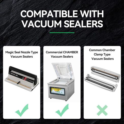 MAGIC SEAL Chamber Machine Vacuum Pouches, Vacuum Sealer Smooth Flat Bags for Food Storage, BPA Free, 10 x 12 Inch, Pack of 100 Pre-Cut - NOT Compatible with FoodSaver Type Vacuum Sealers in Saudi Arabia