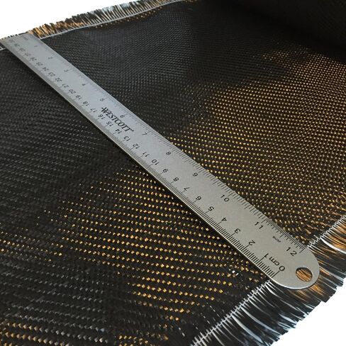 (5 ft-10 ft Rolls) KARBXON - 12 in - Carbon Fiber Fabric - Black - 3K - 240g/meter - Twill Weave - Advanced Fiber Cloth Fabric - Rolled 12" Wide Hemmed Fabric for Repair, Drones, RC & DIY Projects in Saudi Arabia