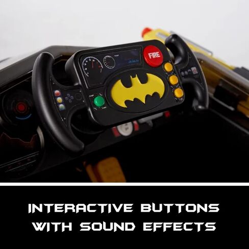Batman Batmobile DC Comic Ride-On Toy for Kids, 6 & 12V Battery-Powered Electric Cars with Charger, Easy to Operate & Safe for Toddlers Ages 2-5, Perfect Superhero Gift for Boys & Girls in Saudi Arabia