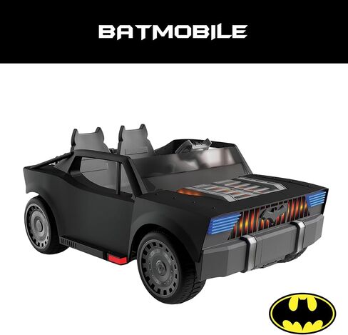 Batman Batmobile DC Comic Ride-On Toy for Kids, 6 & 12V Battery-Powered Electric Cars with Charger, Easy to Operate & Safe for Toddlers Ages 2-5, Perfect Superhero Gift for Boys & Girls in Kuwait