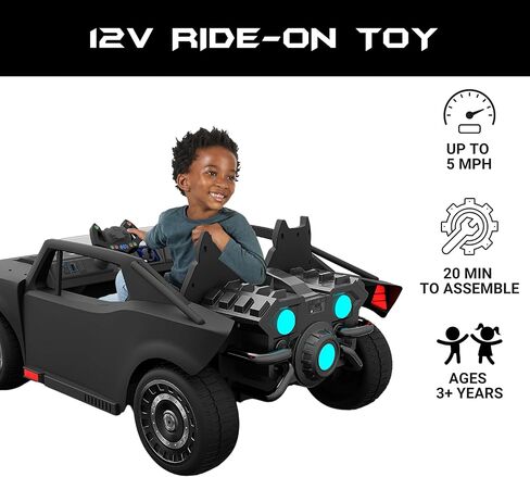 Batman Batmobile DC Comic Ride-On Toy for Kids, 6 & 12V Battery-Powered Electric Cars with Charger, Easy to Operate & Safe for Toddlers Ages 2-5, Perfect Superhero Gift for Boys & Girls in Kuwait