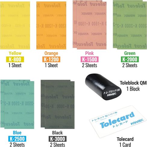 Tolecut Starter Kit - أوراق صنفرة PSA كاملة للمناقير والتشغيل والعيوب، SP9737، K800 - K3000، 14 ورقة + 1 بطاقة تول + 3 كتل تول in Saudi Arabia