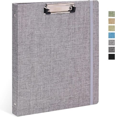 Vienrose 3 Ring Binder with Clipboard for 8.5 x 11 Inch Paper, 1 Inch Binders 3 Ring with Linen Cover, Clipboard Binder with Storage Interior Pockets for School Office Home in Saudi Arabia
