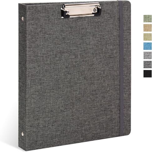 Vienrose 3 Ring Binder with Clipboard for 8.5 x 11 Inch Paper, 1 Inch Binders 3 Ring with Linen Cover, Clipboard Binder with Storage Interior Pockets for School Office Home in Saudi Arabia