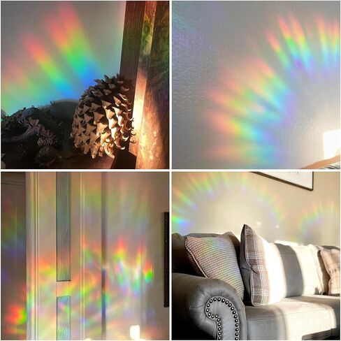 XLDLQU Window Clings for Bird Strikes,60 Pieces Circle Rainbow Window Decals,Non Adhesive Window Rianbiow Stickers Suncatcher Stop Birds from Hitting Glass Windows (60PCS) in Saudi Arabia