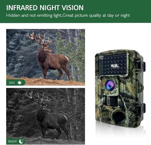 Trail Camera 58MP 2" Huge Screen HD Game Hunting Camera with Night Vision Motion Activated IP66 Waterproof Outdoor Deer Wildlife Camera Field Night Cam for Backyard/Tree/Farm Wildlife Monitring (M) in Saudi Arabia