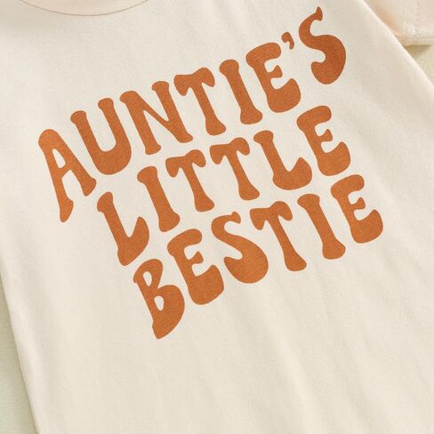 Aunties Bestie Baby Clothes Gender Neutral Baby Boy Girl RomperJumpsuit Infant Summer Letter Print Short Jumpsuit in Saudi Arabia