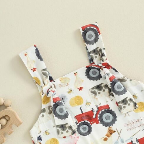 FYBITBO Infant Baby Boy Girl Farm Clothes Animal Print Jumpsuit Romper Summer Overalls Outfit Western One Piece Clothing in Saudi Arabia