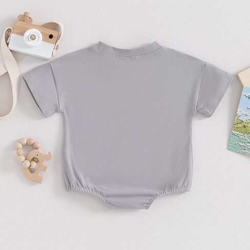 BeQeuewll Newborn Baby Boy Girl Summer Clothes Bubble Romper Short Sleeve Plain Bodysuit Infant Unisex Outfits in Saudi Arabia