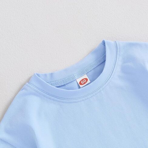 ملابس BeQeuewll لحديثي الولادة من الأولاد والبنات ملابس صيفية رومبير فقاعي بأكمام قصيرة سادة ملابس للرضع للجنسين in Kuwait