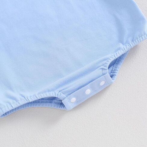 ملابس BeQeuewll لحديثي الولادة من الأولاد والبنات ملابس صيفية رومبير فقاعي بأكمام قصيرة سادة ملابس للرضع للجنسين in Kuwait