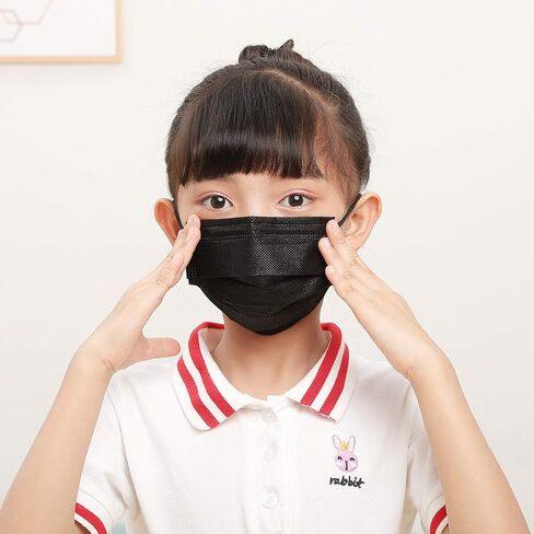 DIOLV Kids Disposable Face Masks Child Protective Cover Mask for Boys Girls 50 Pcs Black in Saudi Arabia