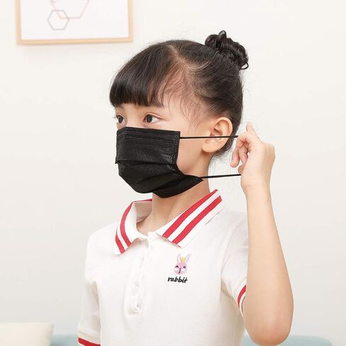 DIOLV Kids Disposable Face Masks Child Protective Cover Mask for Boys Girls 50 Pcs Black in Saudi Arabia