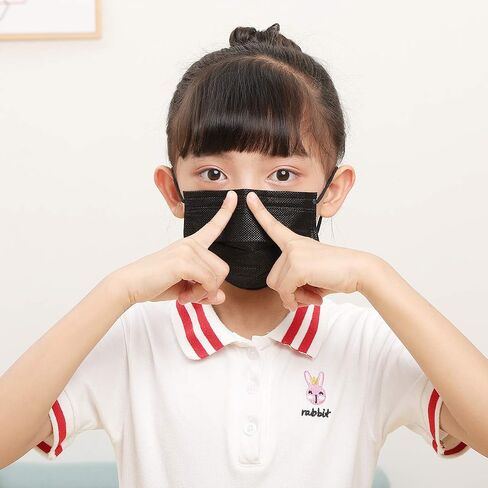DIOLV Kids Disposable Face Masks Child Protective Cover Mask for Boys Girls 50 Pcs Black in Saudi Arabia
