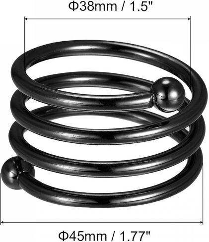 uxcell Metal Napkin Rings Set of 6, Spiral Napkin Ring Holder Buckle for Dining Table Decorations Wedding Birthday Holiday Party, Black in Kuwait