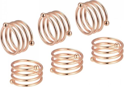 uxcell Metal Napkin Rings Set of 6, Spiral Napkin Ring Holder Buckle for Dining Table Decorations Wedding Birthday Holiday Party, Black in Kuwait