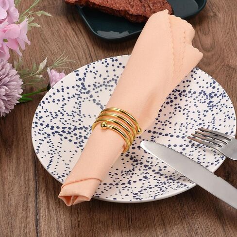 uxcell Metal Napkin Rings Set of 6, Spiral Napkin Ring Holder Buckle for Dining Table Decorations Wedding Birthday Holiday Party, Black in Kuwait