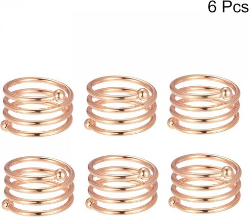 uxcell Metal Napkin Rings Set of 6, Spiral Napkin Ring Holder Buckle for Dining Table Decorations Wedding Birthday Holiday Party, Black in Kuwait