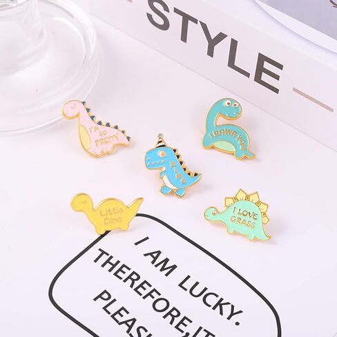 المينا دبوس دبابيس لطيف Kawaii ديناصور المينا دبابيس مجموعة للسترات الملابس حقيبة الكرتون ديناصور المينا دبوس لحقائب الظهر طية صدر السترة شارة الكرتون الحيوانات ديناصور المينا ظهره دبوس in Kuwait