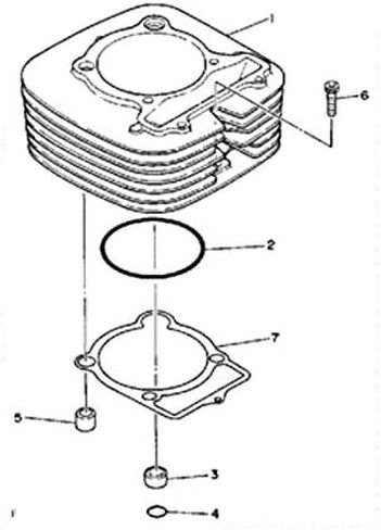 Cylinder Piston Gasket Set Fits Yamaha Big Bear, Warrior, Moto-4 YFM350 (1987-2005) in Saudi Arabia