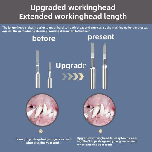 VALFRID Plaque Remover for Teeth,Dog Tooth Brushing Kit,Pet Ultrasonic Teeth Cleaning Kit,Safe for Dog and Cat, with LED Light,White in Kuwait