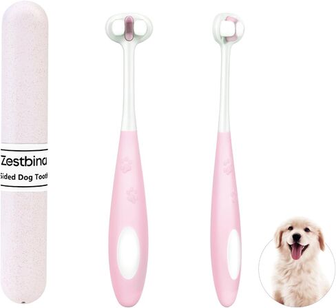 Zestbina Ultra Soft Nano Bristles Dog Toothbrush,Pet Dental Care Kit,3 Sided Design for Easy Teeth Cleaning,Suitable for All Dogs,for Your Pet's Sensitive Teeth and Gums in Saudi Arabia