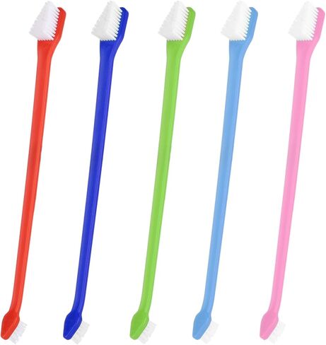 150 قطعة من فرشاة أسنان الكلاب ذات الرأس المزدوج من IKITEE، 5 ألوان، فرش أسنان مزدوجة الرأس للكلاب الكبيرة والصغيرة، والقطط، ومعظم الحيوانات الأليفة، وشعيرات ناعمة، ومستلزمات العناية بالفم وتنظيف الأسنان in Kuwait