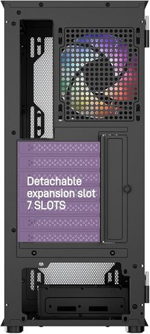 حافظة كمبيوتر DARKROCK A8-M باللون الأسود Micro-ATX Mid Tower للكمبيوتر الشخصي للألعاب والأعمال لوحة جانبية من الزجاج المقسى تدعم مشعاع 240 مم في الأعلى 1 × مروحة ARGB ومراوح تبريد 2 × 120 مم مثبتة مسبقًا in Kuwait