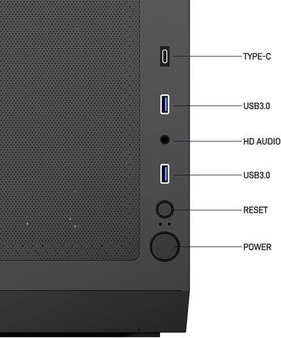 حافظة كمبيوتر DARKROCK A8-M باللون الأسود Micro-ATX Mid Tower للكمبيوتر الشخصي للألعاب والأعمال لوحة جانبية من الزجاج المقسى تدعم مشعاع 240 مم في الأعلى 1 × مروحة ARGB ومراوح تبريد 2 × 120 مم مثبتة مسبقًا in Kuwait