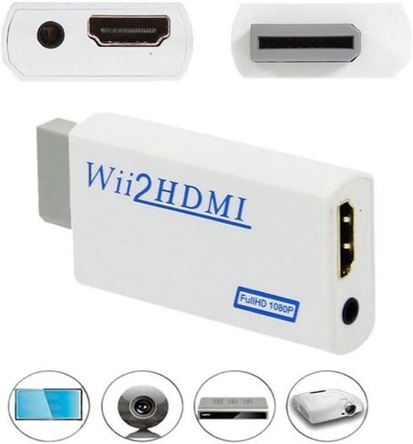 Lyyes Wii to HDMI Converter, 2 Wii to HDMI Adapters with 2 HDMI Cables 1080P Full HD for All Wii Display, 2 Pack in Kuwait