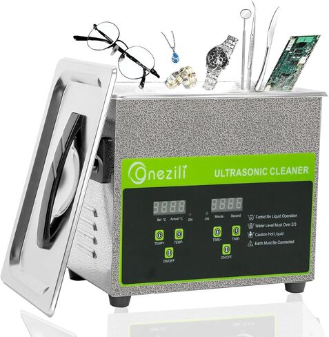 منظف ​​بالموجات فوق الصوتية من أونيزيلي، منظف الأجزاء بالموجات فوق الصوتية الرقمية 4.5 لتر، احترافي لتنظيف المكربن ​​مع سخان ومؤقت، والأجزاء الصغيرة، ولوحة الدوائر، والنظارات، والأسنان، والمجوهرات in Kuwait