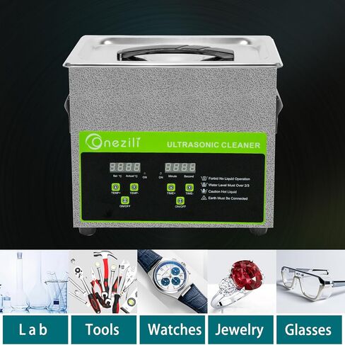 منظف ​​بالموجات فوق الصوتية من أونيزيلي، منظف الأجزاء بالموجات فوق الصوتية الرقمية 4.5 لتر، احترافي لتنظيف المكربن ​​مع سخان ومؤقت، والأجزاء الصغيرة، ولوحة الدوائر، والنظارات، والأسنان، والمجوهرات in Kuwait