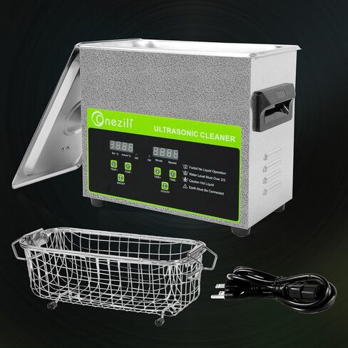 منظف ​​بالموجات فوق الصوتية من أونيزيلي، منظف الأجزاء بالموجات فوق الصوتية الرقمية 4.5 لتر، احترافي لتنظيف المكربن ​​مع سخان ومؤقت، والأجزاء الصغيرة، ولوحة الدوائر، والنظارات، والأسنان، والمجوهرات in Kuwait