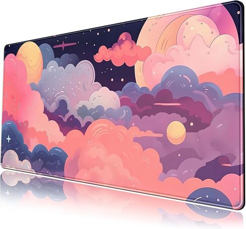 لطيف مكتب حصيرة Kawaii الغيوم الوردي الأرجواني وسادة مكتب أنيمي XXL كبير لوحة الماوس كبير كامل مكتب الألعاب ماوس لوحة المفاتيح الكمبيوتر المحمول لوحة المفاتيح الماوس حصيرة 31.5 ''X 15.7'' لطيف مكتب ديكور مكتب الملحقات in Kuwait