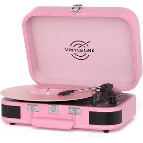 مشغل تسجيل فينيل بلوتوث من VINYLSLINK، قرص دوار محمول بثلاث سرعات مع تحكم ثلاثي وباس، مكبرات صوت ستيريو مدمجة، مشغل LP يعمل بالحزام مع RCA ومقبس سماعة الرأس، تصميم أزرق عتيق in Kuwait