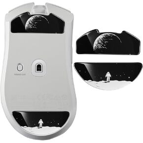 زلاجات فأرة زجاجية لـ Razer Deathadder V4 Pro وسادات فأرة ألعاب لاسلكية ناعمة ومتينة وملحقات فأرة ألعاب أنحف وتصنيع الزجاج المقوى (نمط الطباعة) in Kuwait