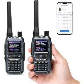 [متوافق مع Chirp] راديو Baofeng UV-5G Mini GMRS المحمول مع برمجة تطبيق BT، جهاز اتصال لاسلكي طويل المدى GMRS مكرر قادر، مع جهاز استقبال 8 نطاقات، 999 قناة، للطرق الوعرة، عبوتان، كوارتز in Kuwait
