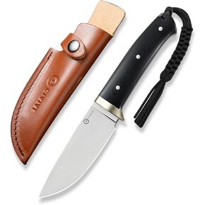 سكين شفرة ثابتة من CIVIVI EDC مع غمد جلدي، مقبض Nitro-V Blade G10 مقاس 4.6 بوصة، سكين الذروة السحابي الكامل Tang مع حبل وواقي فضي من النيكل C23044-2 (أخضر) in Kuwait