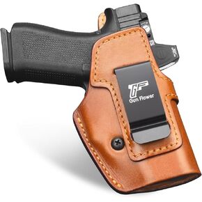حافظة جلدية GUN & FLOWER IWB لـ Glock 43، 43X، 43X MOS - قطع بصري - حافظة حمل مخفية، ملحق داخل حزام الخصر، يناسب أحزمة مقاس 1.5 بوصة - 1.75 بوصة - اليد اليمنى in Kuwait