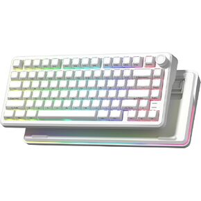 L75 Wireless Mechanical Keyboard with Knob, 75% Hot Swappable Custom Gaming Keyboard Gasket Structure with RGB Backlit, Pre-lubed Switches, Crystal Jelly PBT Keycaps, 2.4GHz/USB-C/BT5.0 Mode in Saudi Arabia