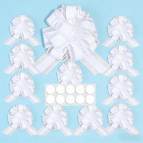 Wrapping Bows for Gift Baskets: 12 Pcs 6-Inch Large Reusable Multi Color Pull Bows - Mother's Day Presents Basket Assemble Accessiroes & Outdoor Suitable Holiday Decorations in Saudi Arabia