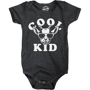 Cool Kid Goat Baby Bodysuit Funny Sarcastic Animal Graphic Novelty Jumper for Infants in Kuwait