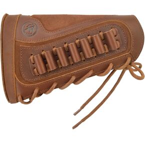 حقيبة ذخيرة جلدية للبنادق ، خد مؤخرة البندقية مع وسادة الارتداد لـ .308 .30-30 .30-06 .45-70 .357 .22lr 12GA Shell حامل in Kuwait