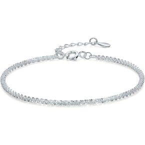 Bracelets for Women, Adjustable 14K Gold Plated Thin Dainty Link Chain Jewelry Gifts Gold Silver in Kuwait